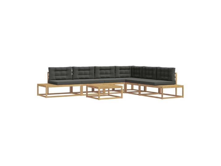 vidaXL Sofaelement 7 stk. Outdoor-Sofagarnitur Polyester Weiß (7 St)