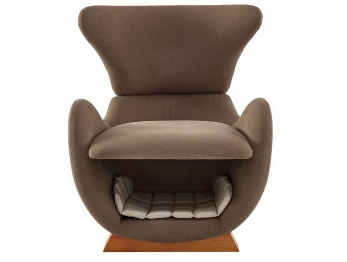 Fauteuil lounge design style requin-baleine marron avec niche pour animal 1 place