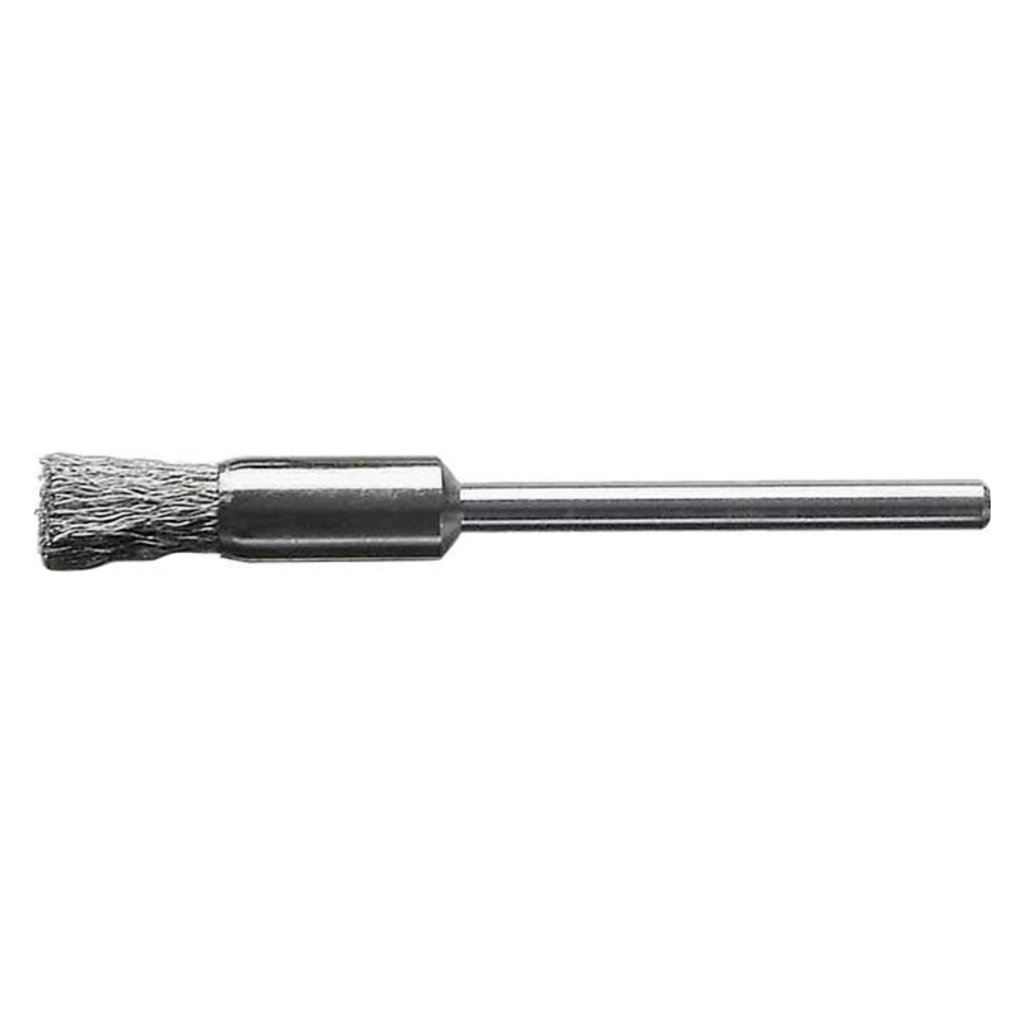 Lessmann Miniatur-Pinselbürsten mit 3,0 mm Schaft Drm 5 mm Stahldraht rostfrei ROF gew. 0,10 mm hoch 8 mm (4017359289570)