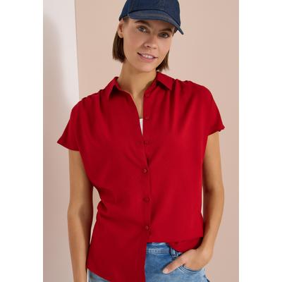 Hemdbluse CECIL, Damen, Gr. M (40), rot (tamarillo rot), Stoff, 100% Viskose, unifarben, klassisch normal, V-Ausschnitt, Bündchen, Blusen Hemdbluse, im Basic-Style