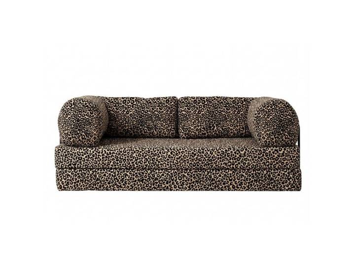 COSIMA - Canapé droit convertible tissu sauvage Café
