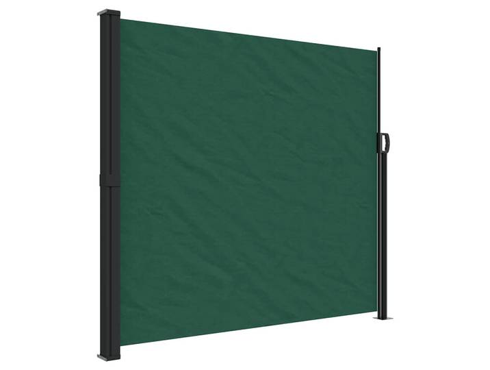 vidaXL Seitenmarkise Ausziehbar Dunkelgrün 180/600 Cm, Grün, 180x600 cm, Sonnenschutz