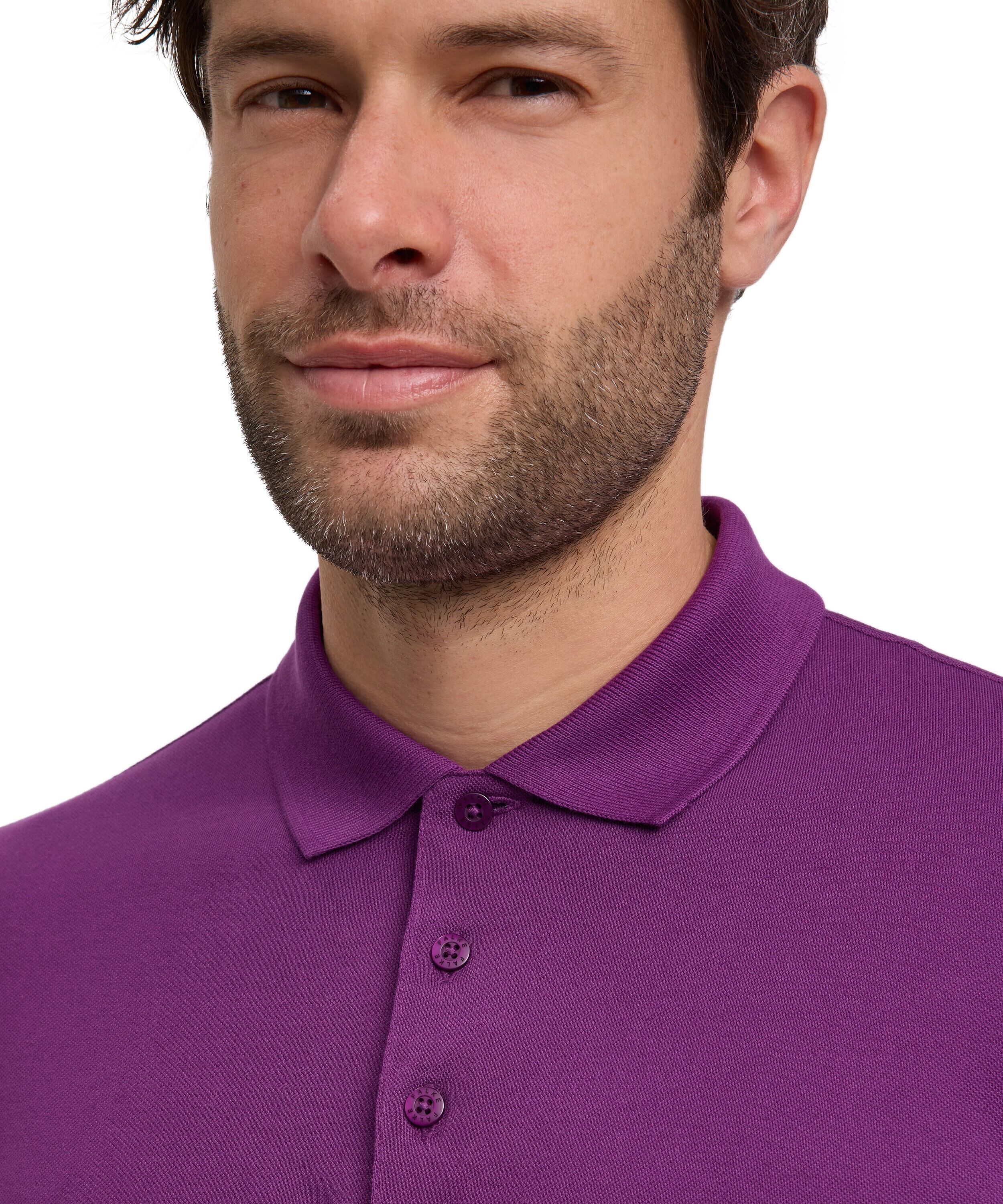 Poloshirt FALKE "Essential Cotton", Herren, Gr. M, ultraviolet (8295), Shirts Poloshirt