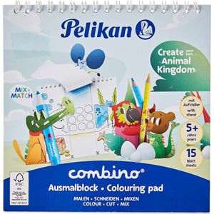 Pelikan Malbuch 811231 Combino Tiermotive, für Kinder, 15 Seiten, ab 5 Jahre