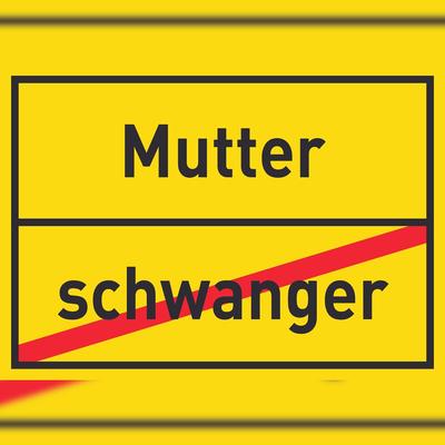 HB-Druck Mutter schwanger Schild Ortsschild A2 (420x594mm)