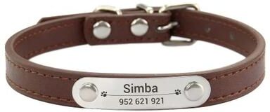 Uplifted Finds Heritage Elite Personalized Vegan Leather Collar brown l