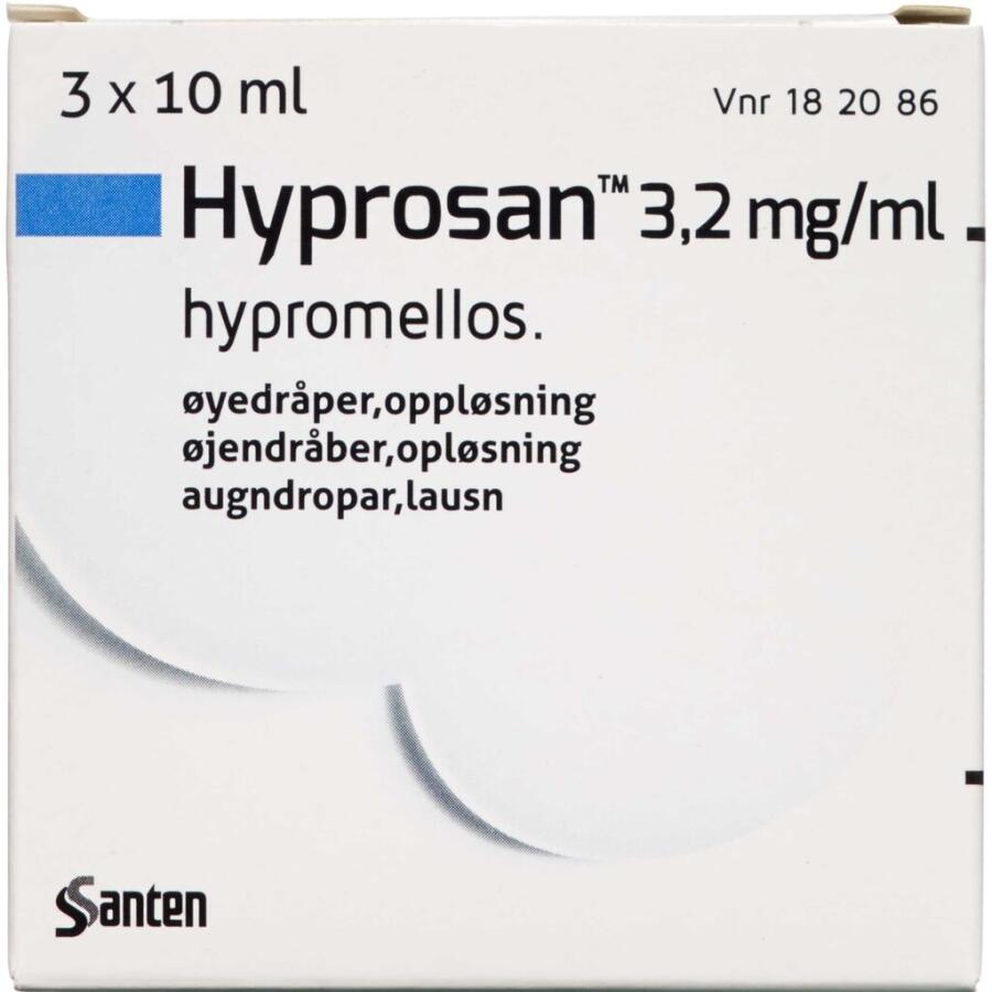 Santen oy Hyprosan 3,2 mg/ml 30 ml Øjendråber, opløsning