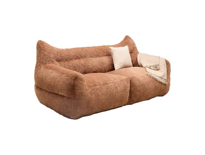 Sofa Leni vakuumkomprimiert Braun Kunstfell