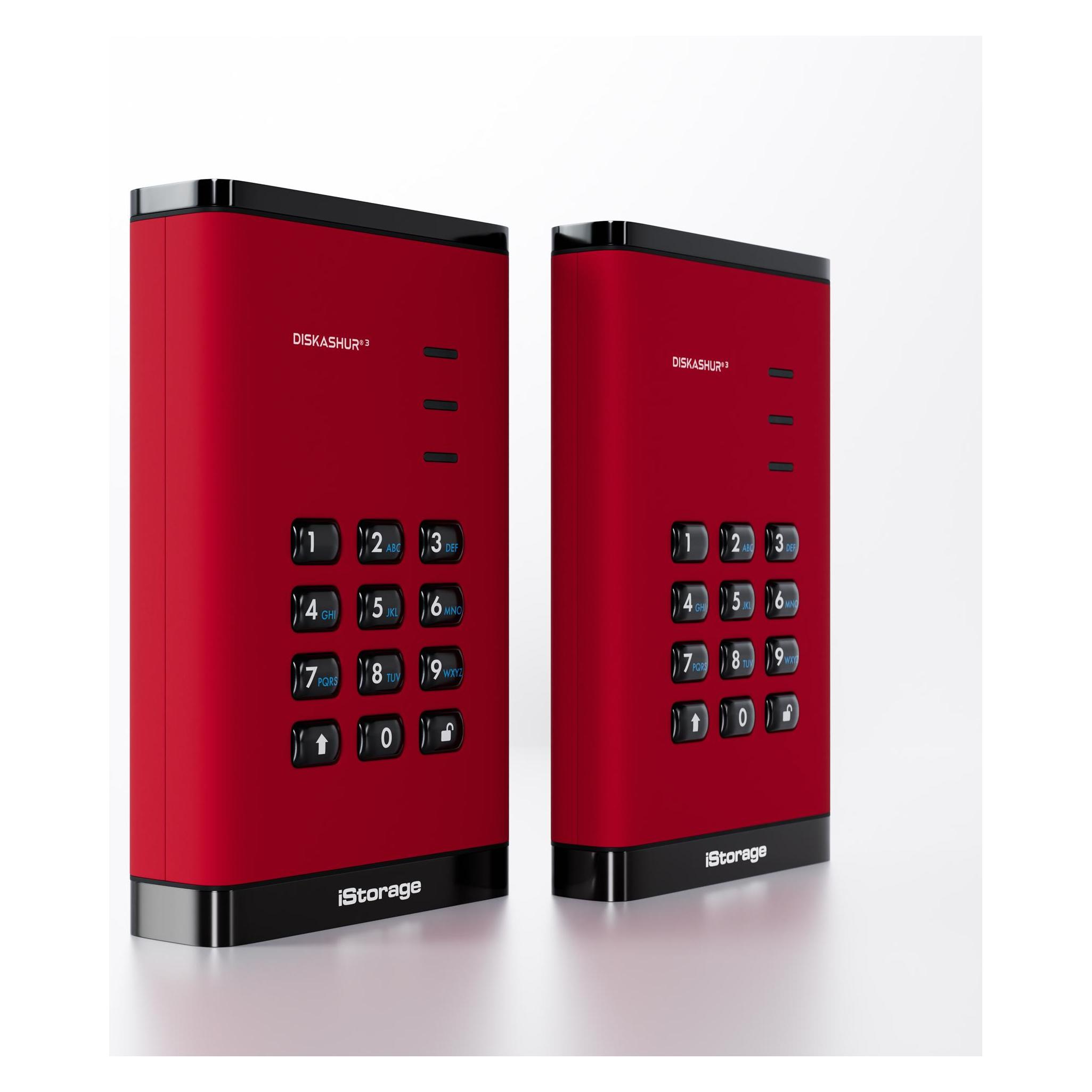 iStorage diskAshur3 HDD 500GB - Red (0.50 TB) (IS-DA3-256-500-R)