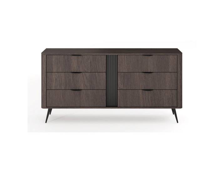 Selsey Kommode Veris Dunin-Eiche 163 cm, Dunkelbraun, Metall, Rechteckig, 163.2x81.2x38 cm, Kleinmöbel, Kommoden, Kommoden