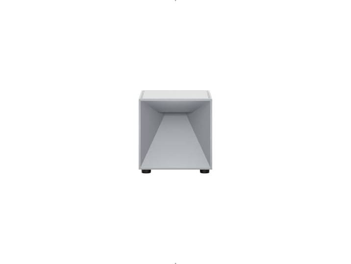 SIGOR Nutalis mini - Dimmbare würfelförmige LED Akku-Tischleuchte Indoor & Outdoor, IP54 spritzwassergeschützt, Höhe 8 cm, aufladbar mit easy-connect puk, 9 h Leuchtdauer, nebelgrau