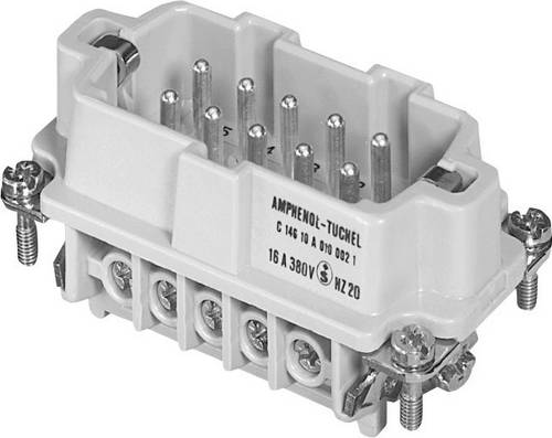Amphenol C146 10A010 002 1-1 Stifteinsatz Heavy|mate C146 Gesamtpolzahl 10 + PE 1St.