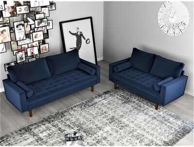 US Pride Furniture Mac Velvet Mid-century Style Set