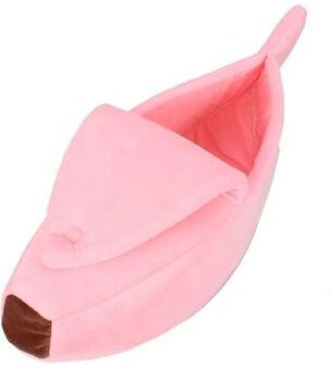 Inspired Finds Cozy Banana Shape Cat Bed For Indoor Cats & Small Dogs pink l