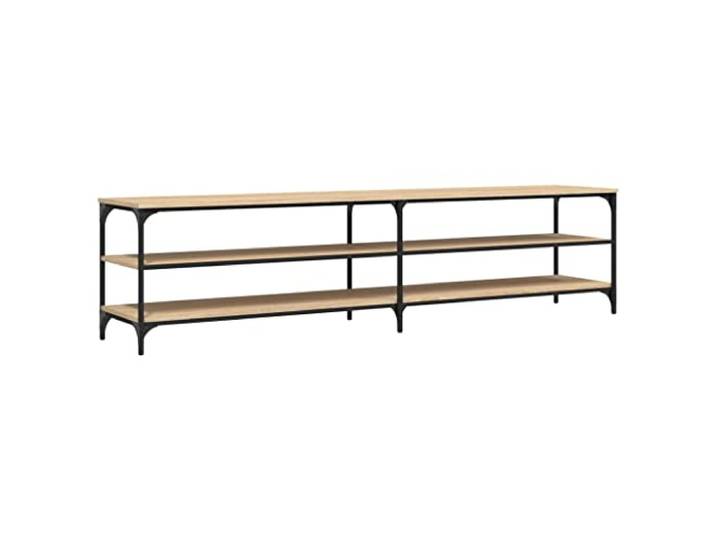 GKHPYURE TV-Möbel Eiche Sonoma 200x30x50cm Holz Mehrschichtig Metall Mit Ablagen, viel Stauraum, robuste Platte, stabile Struktur