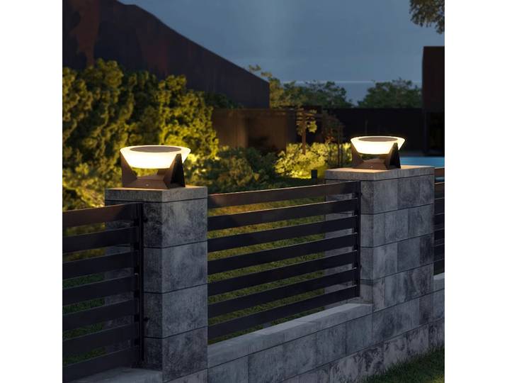 Colonne Lumineuse Solaire Cylindrique LED en Acier Inoxydable, Télécommande, Étanche, Lumière de Cour Extérieure, Intensité de Poteau de Porte