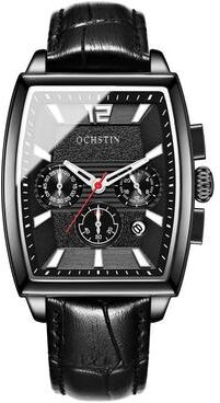Everyday Crate OCHSTIN Classic Leather Quartz Watch Waterproof Luminous Mens Timepiece black