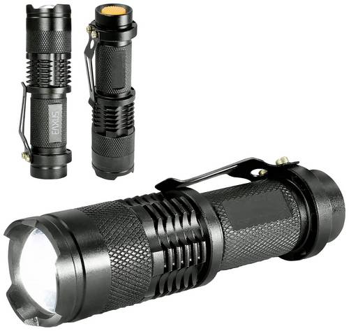 Eaxus Glow-X 48181 LED Mini-Taschenlampe mit Gürtelclip batteriebetrieben 300lm 40g