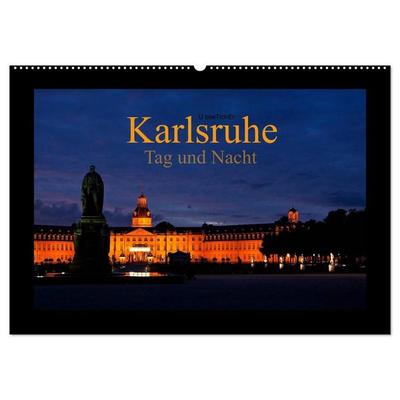 Karlsruhe Tag und Nacht (Wandkalender 2027 DIN A2 quer), CALVENDO Monatskalender