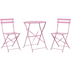 BALKONSET 2-Sitzer rosa zusammenklappbar Fiori