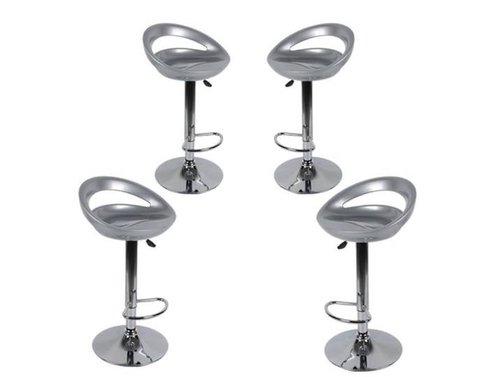 Tabouret de Bar - Noir - Repose-pieds - Socle antidérapant