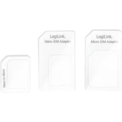 LogiLink Dual SIM Card Adapter Set – SIM-Karten-Adapter für verschiedene Größen Nano zu Standard SIM