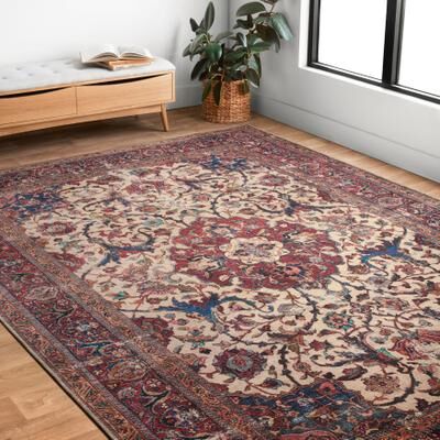 Alexander Home Tremezzina Printed Vintage Grand Medallion Boho Rug