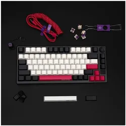 Lorgar KBP7075W gaming toetsenbord (US, Kabelgebunden, Kabellos), Tastatur, Schwarz, Rot