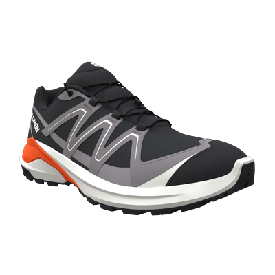 Trailrunningschuh SALOMON "EXAMOTION", Herren, Gr. 44, schwarz (schwarz, gull, dragon fire), Synthetik, Textil, Schuhe, für mehr Grip