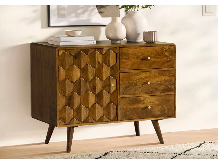 Sideboard 95x79cm 'Kalani' Mango massiv braun lackiert