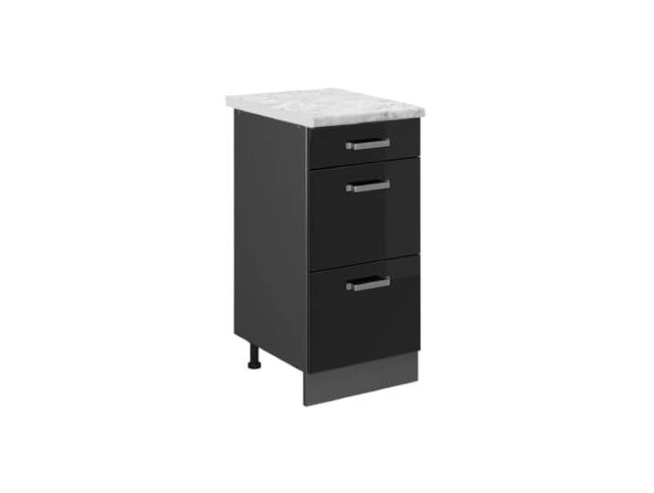 Vicco Küchenunterschrank R-Line, Schwarz Hochglanz, 40 cm
