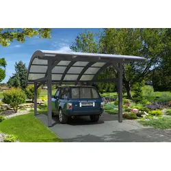 Skan Holz Schwaben Einzelcarport aus Leimholz 434x630cm grau Holzcarport
