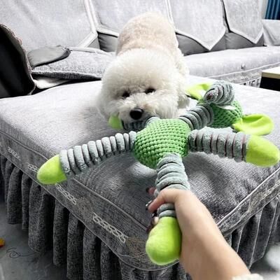 Uplifted Goods Indestructible Plush Dog Chew Toy For Training Comfort And Play brown