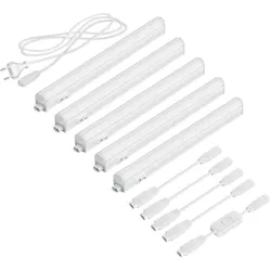 ledscom.de LED Unterbau-Leuchten Rigel, je 31,3cm, mit Schalter, je 445lm, weiß, 5er Set