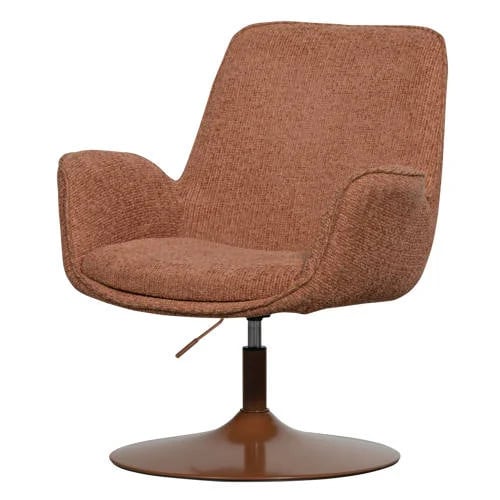 WOOOD Marten draaibare fauteuil oranje chenille B: 79 x 91 x 76 cm