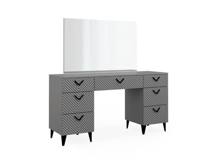 Coiffeuse Anett 150cm avec miroir Gris Vicco 40713