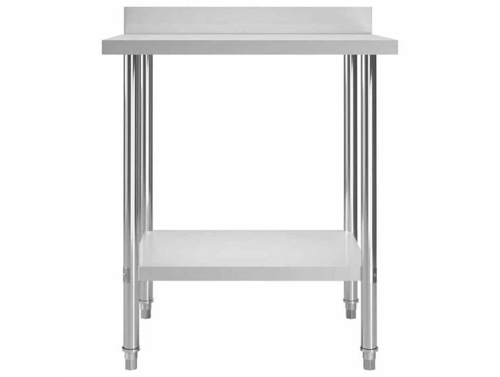 Soldes d'automne PLAN DE TRAVAIL - Table de travail de cuisine - avec dosseret 80x60x93cm Inox 6087673317532