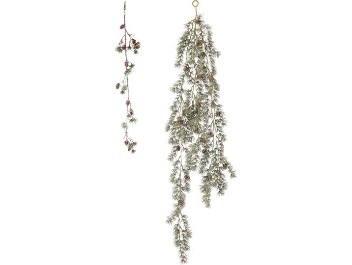Winterliche Kunstpflanze OTTO HOME Weihnachtsgirlande, Hänger Zedern 120cm lang , grün, L:120cm, Obermaterial: 100% Kunststoff, Kunstpflanzen, Winterliche Kunstpflanze, in white-wash-Optik