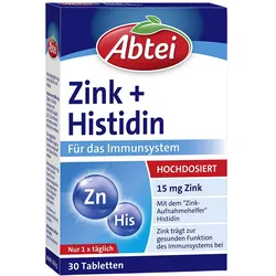 ABTEI Zink+Histidin Tabletten Titandioxidfrei 30 St