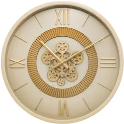 Atmosphera Guiliana - Dekorative mechanische Uhr, Ø 50 cm, aus beigem Metall