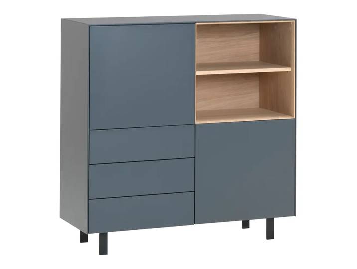 Highboard Loris, Johann Jakob, graphitgrau, Holz