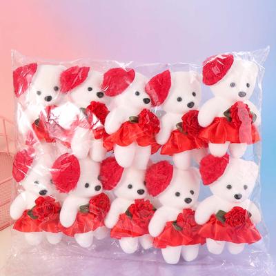 Inspire Daily Merch Plush Doll Cartoon Bear Set Foam Animal Plush Bouquet red