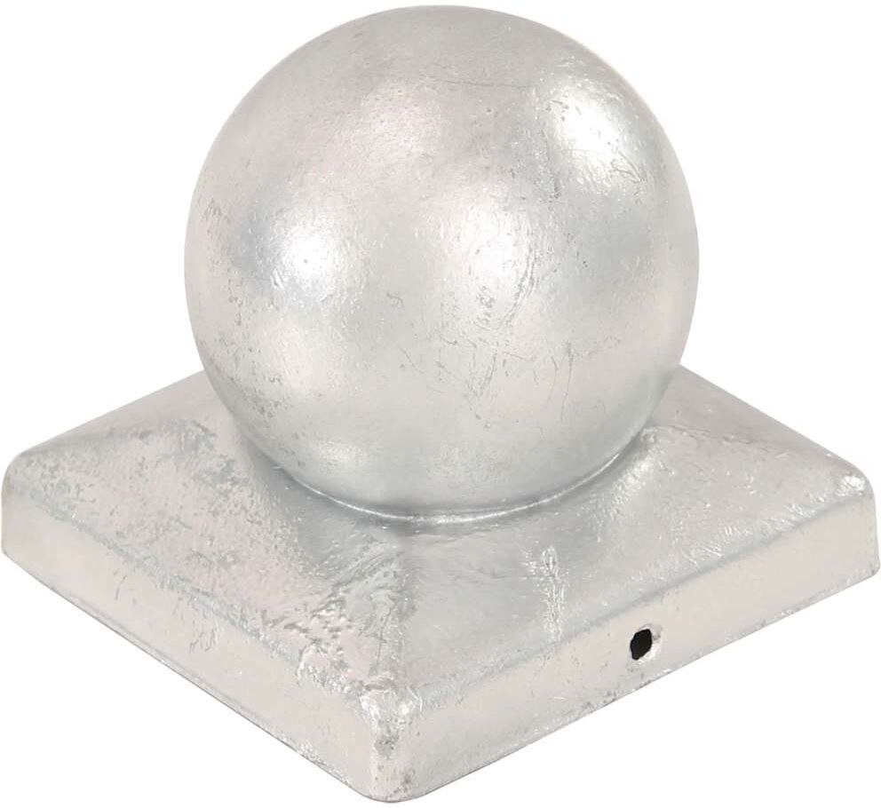 vidaXL Bouchons de poteau 6 pcs Globe final Métal galvanisé 101x101 mm