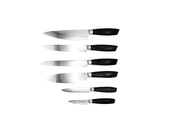 Hâws Ensemble de couteaux Damascus 6 pièces Brun-acier inoxydable