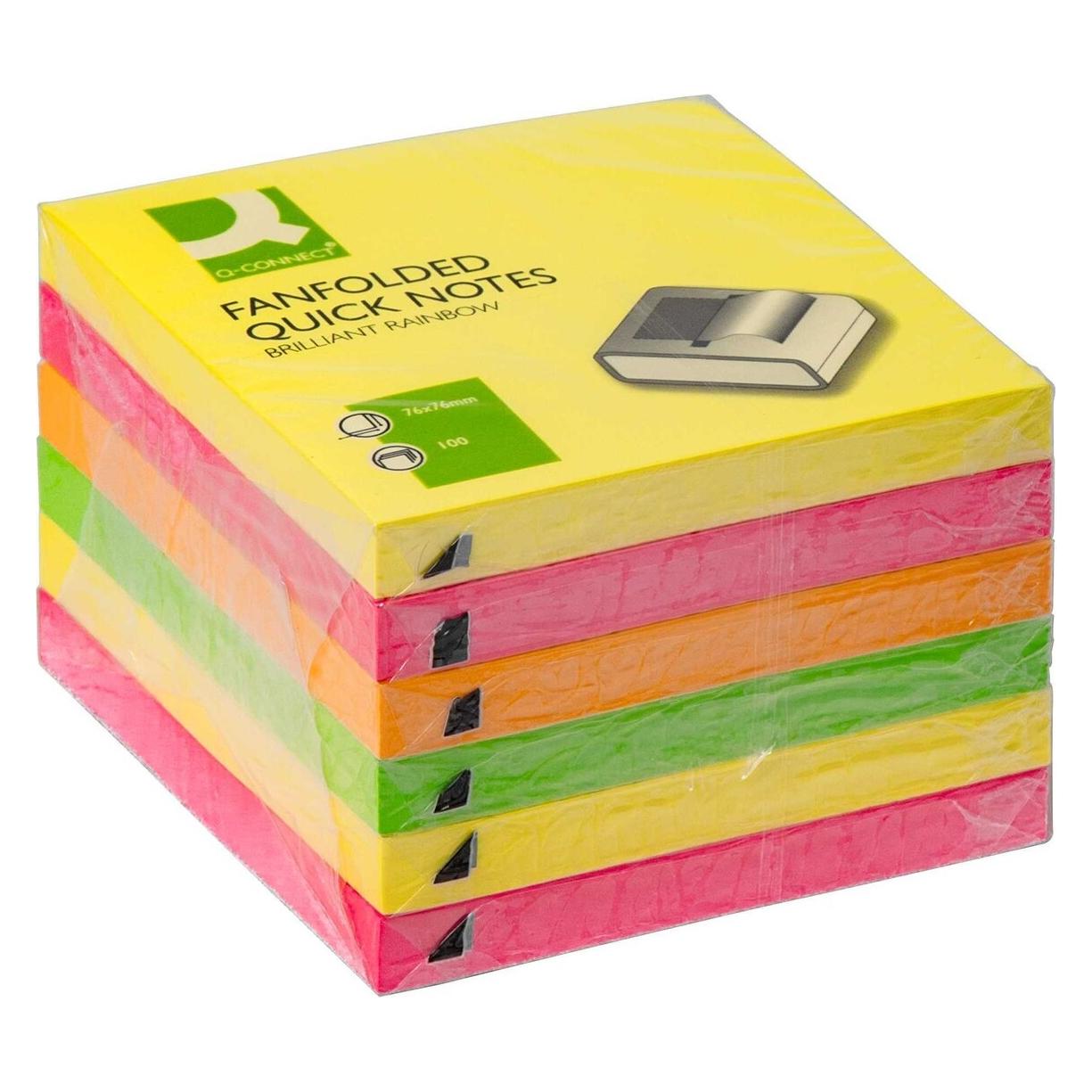 Q-Connect Haftnotizblock Z-Notes 100BL 6ST Brilla (76 x 76 mm) (KF11402)