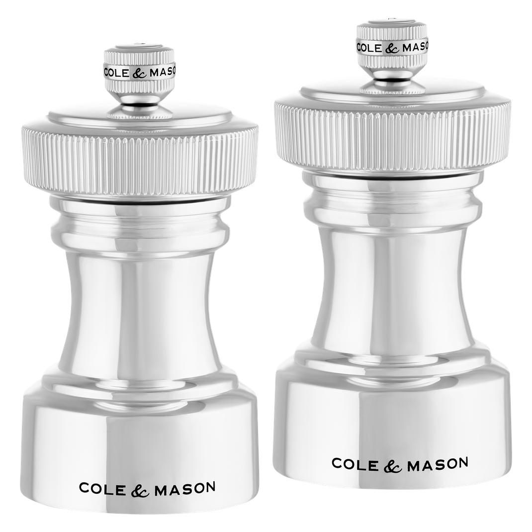 Cole & Mason Pfeffer-Salzmühlen Set Hoxton versilbert 10.4x5.5x5.5 cm (H233116)