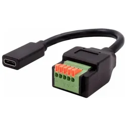Exsys USB-C Terminal Block Adapter, Schnittstellen Adapter, Schwarz