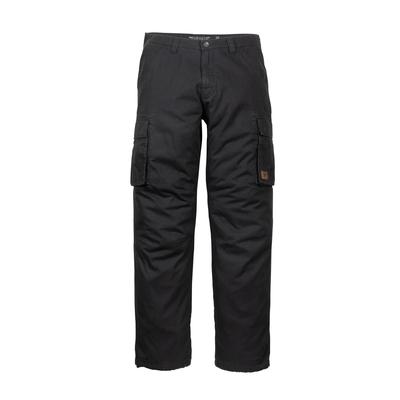 Cargohose HERO BY JOHN MEDOOX "GLENN Thermo Cargohose", Herren, Gr. 38, Länge 32, schwarz asphalt, Sweatware, 100% Baumwolle, gerade lang, Hosen Cargohose, Outdoorhose Casual Twill für Herren