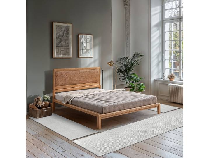 Bettumrandung WOOLY DREAM , beige (naturweiß), H:10mm, Obermaterial: 100% Wolle, MYFLAIR MÖBEL & ACCESSOIRES, Bettumrandungen, Bettumrandung, handgewebter Wendeteppich, Uni Farben, reine Wolle, Wohnzimmer