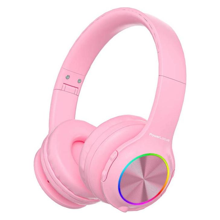 PowerLocus Wireless Headphones for kids PLED (pink) (pwl-pled-pink)